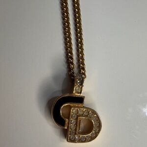 SOLD Christian Dior Gold necklace with rhinestones